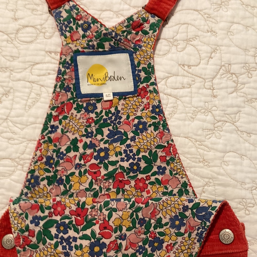 Mini Boden 4-5Y corduroy shortalls